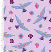 The Craft Cotton Company Parrots in Paradise Birds in Flight  Bethany Salt Fabric